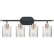 Renitta 4 Light 28.1 inch Matte Black/Modern Gold Vanity Light Wall Light